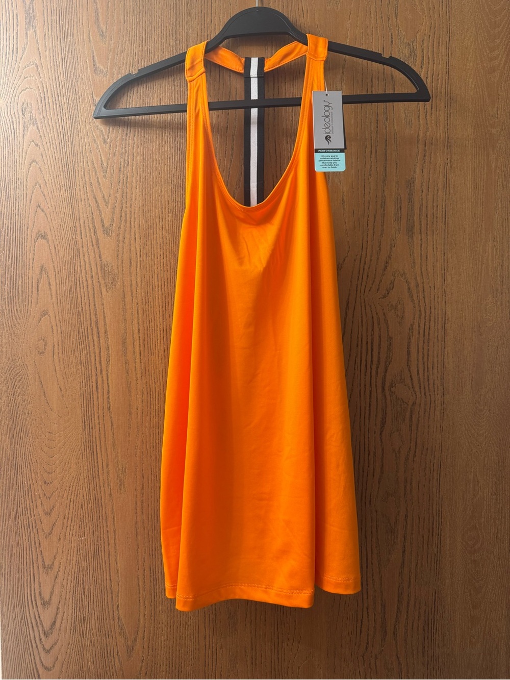 Bright Orange Racerback Tank Top with Contrast Strap